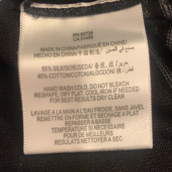 BCBGMAXAZRIA Silk Blend Black Striped Dolan Sleeve Blouse Top One Size Fits Most - Picture 5 of 5